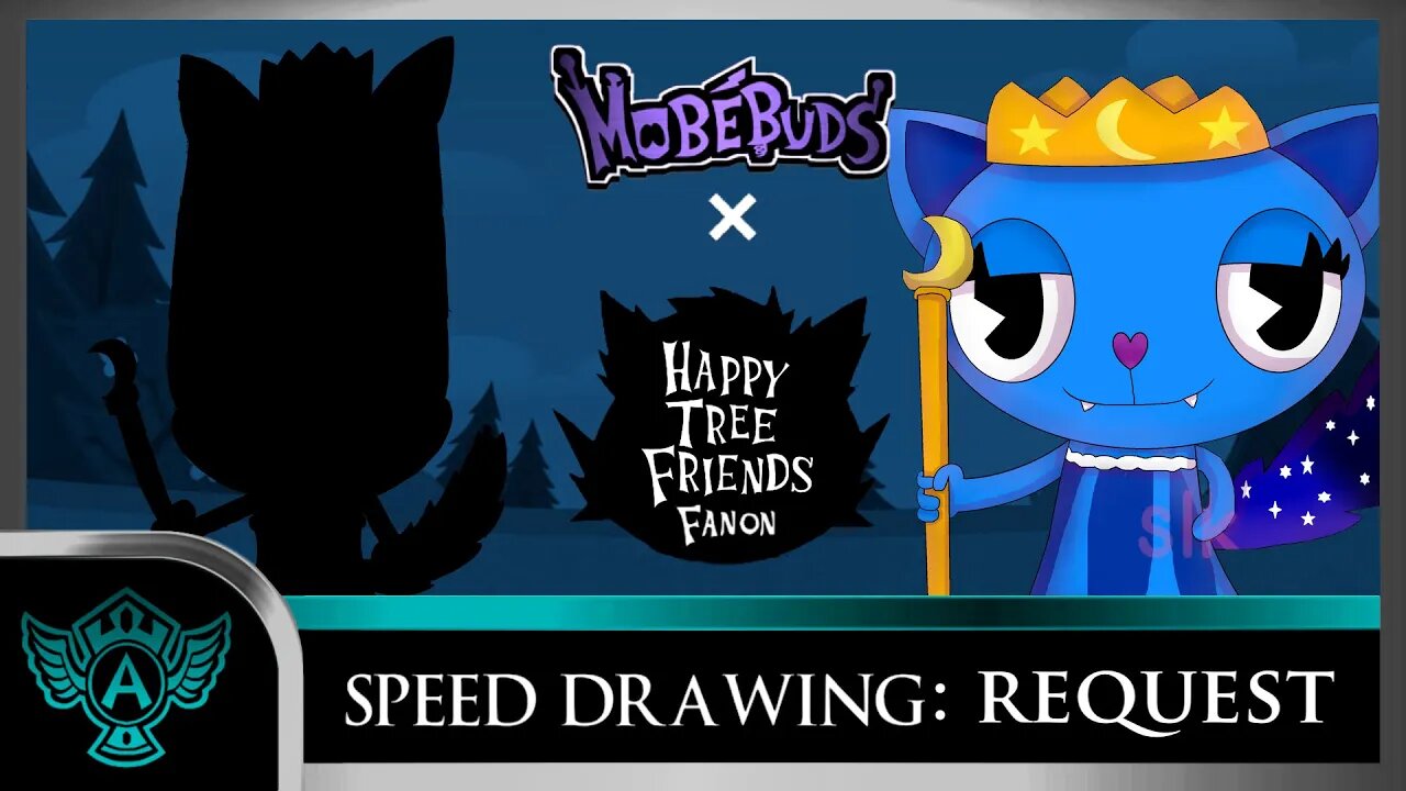Speed Drawing Request: Happy Tree Friends Fanon - Moonling | Mobebuds Style (suckaysuAmigos200)