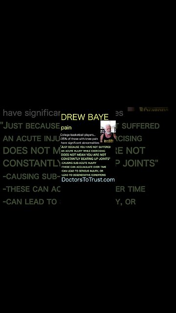 Drew Baye if you have not suffered an acute injury DOES NOT MEAN YOU ARE NOT BEATING UP JOINTS"