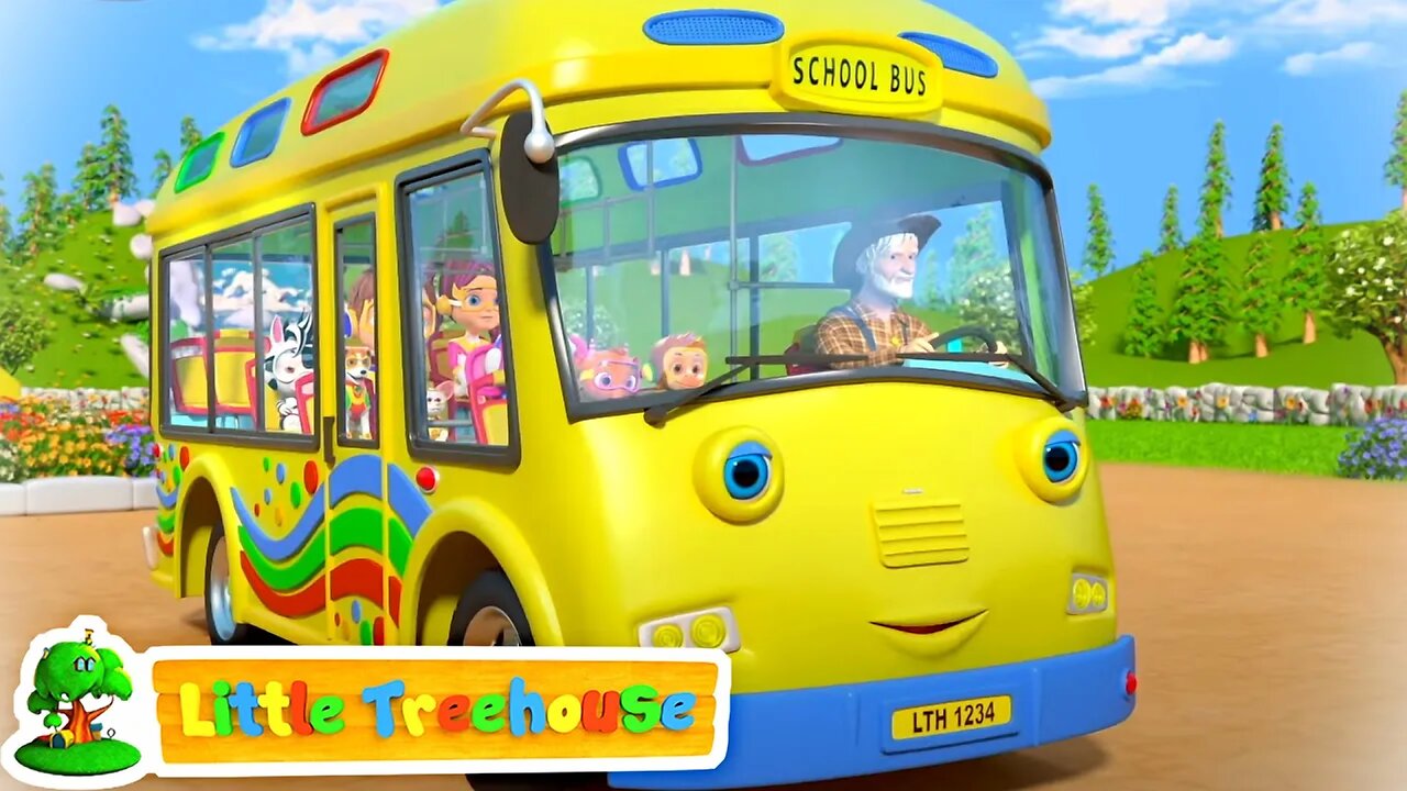 The Wheels On The Bus Go Round and Round | Bus Song | Nursery Rhymes & Kids Songs | Little Treehouse