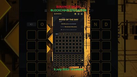Binance WODL | 8-Letters| Blockchain Education | 5 July 2023 #binance #wodl #btc #shorts #eth