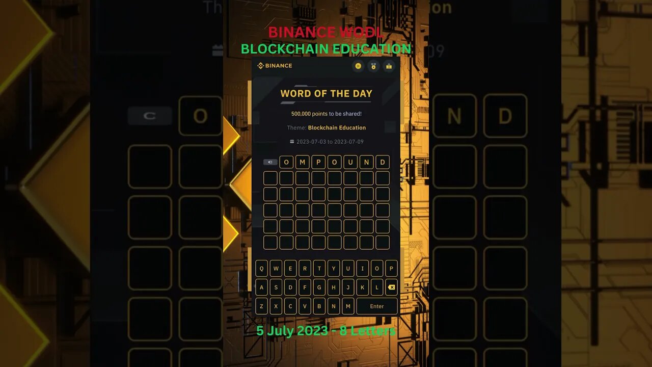 Binance WODL | 8-Letters| Blockchain Education | 5 July 2023 #binance #wodl #btc #shorts #eth
