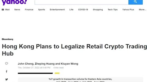 Honk Kong to open crypto trading, they want to be a financial hub again.