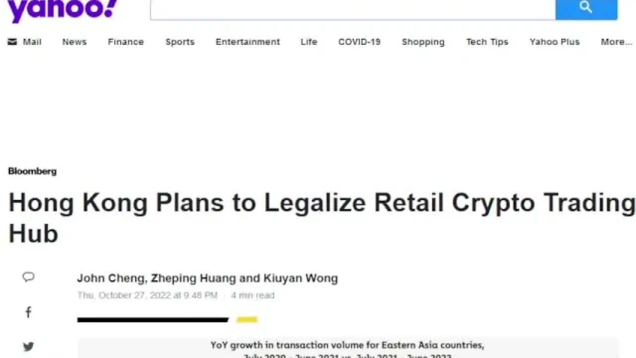 Honk Kong to open crypto trading, they want to be a financial hub again.