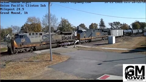 CSX 259 YN2 Leading WB Ethanol at Grand Mound and Belle Plaine, IA on October 21, 2022