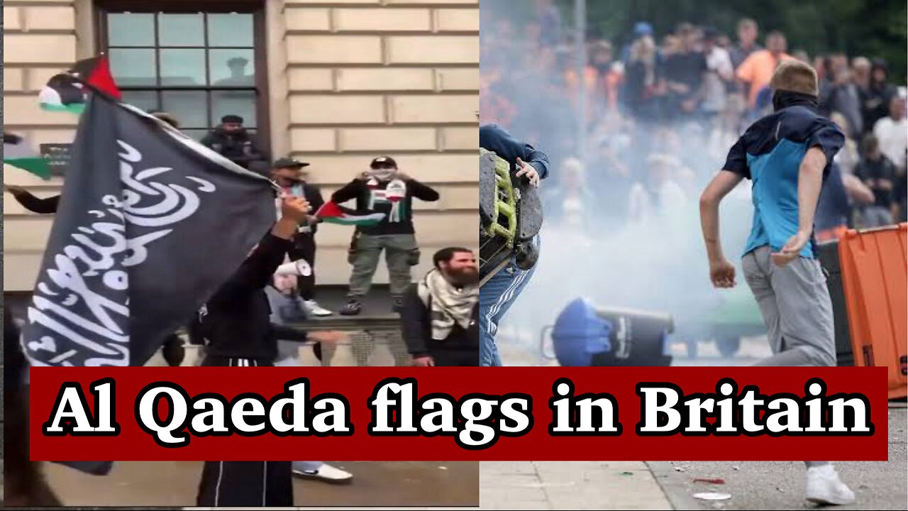 UK Riots | Waving Al Qaeda flags in Britain while shouting"May God curse the Kafir (Jews)!