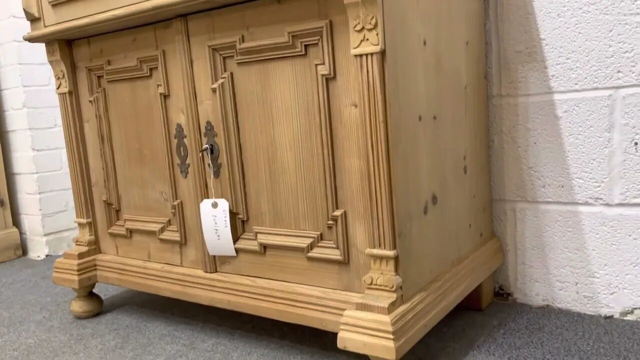 Antique Pine Cupboard Large Top Drawer 2 Doors (V2709B) @Pinefinders Old Pine Furniture Warehouse