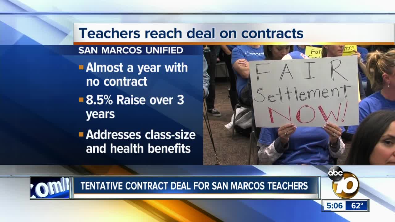 Tentative contract deal for San Marcos teachers