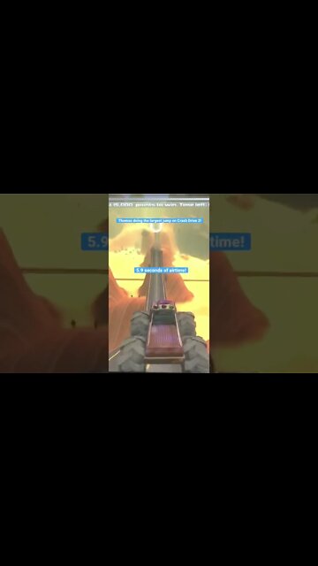 Thomas showing how to do the largest jump in Crash Drive 2 on his Nintendo Switch.