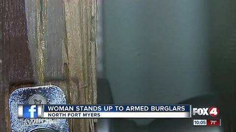 Women stands up to armed burglars