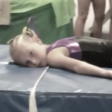 Little Girl Fails At Vaulting