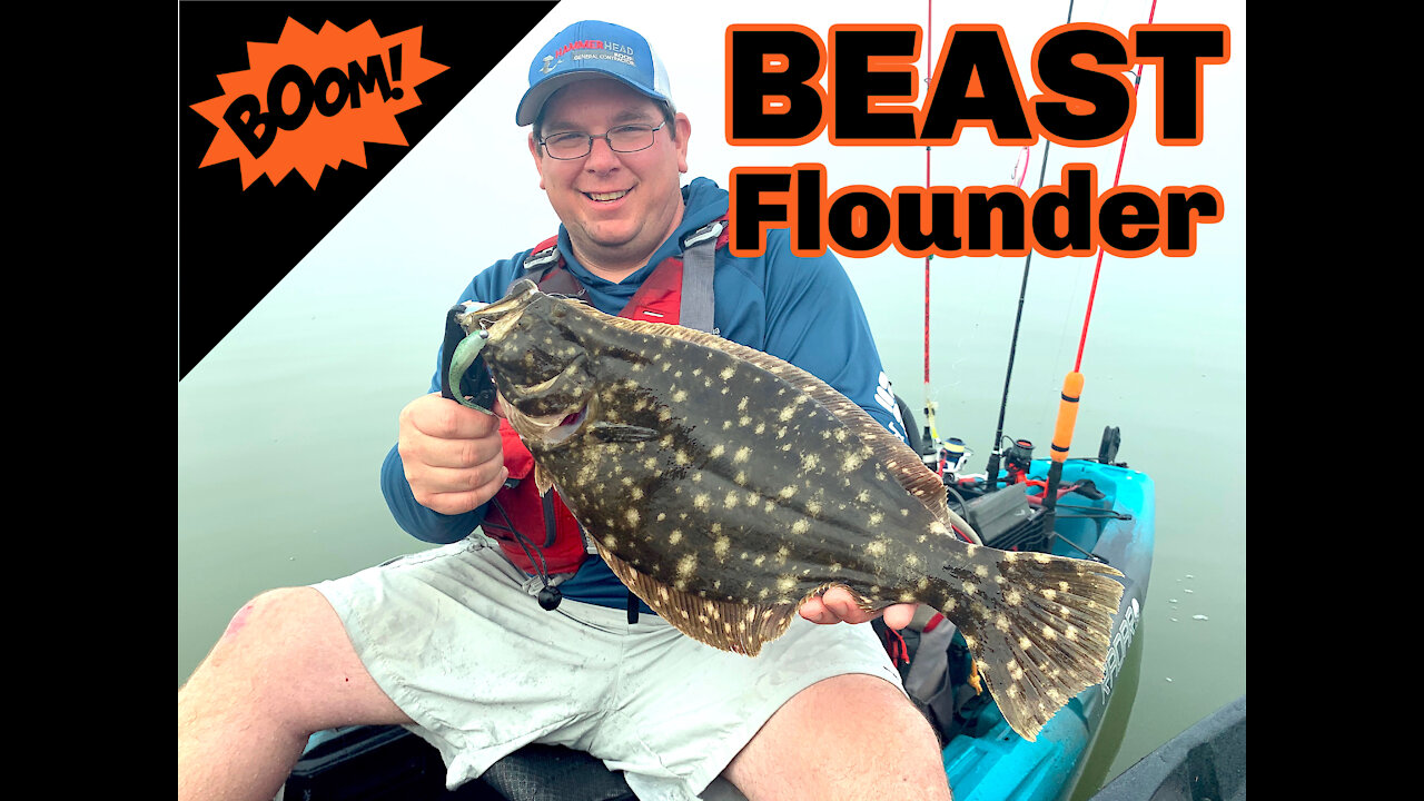 His Personal Best "Beast" Flounder || Kayak Fishing Rockport Texas