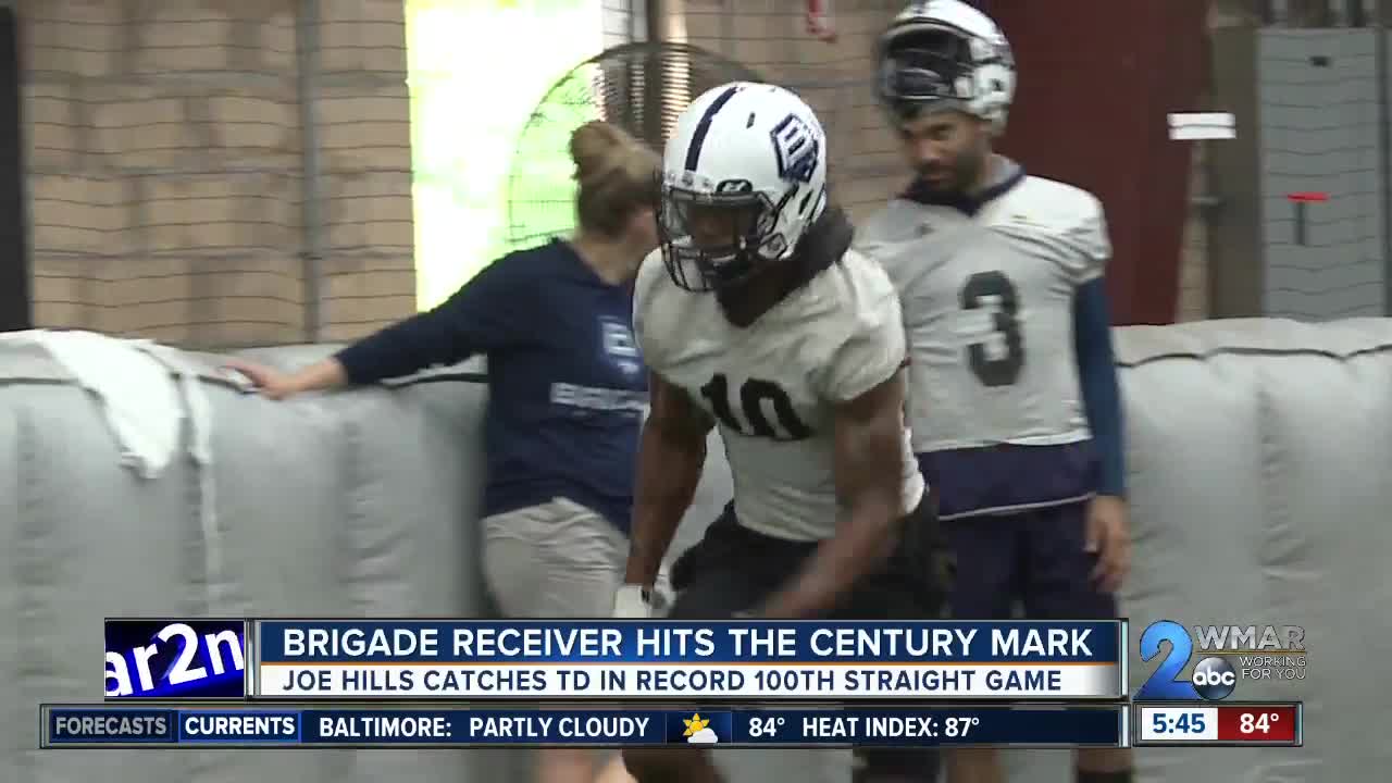 He's no ordinary Joe. Brigade receiver sets record with TD in 100th straight game.