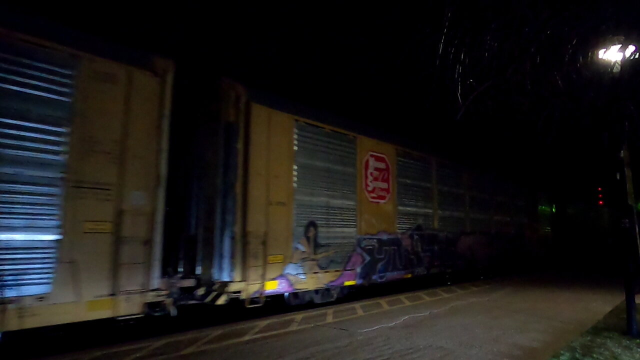 CN 1008 & CSX 7207 Engines Autoracks Train In Ontario