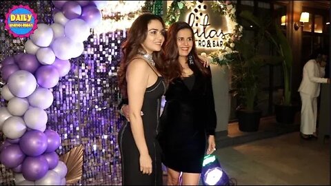 Amruta Khanvilkar In Fun Mood At Her Friends Sonali Khare Birthday Party