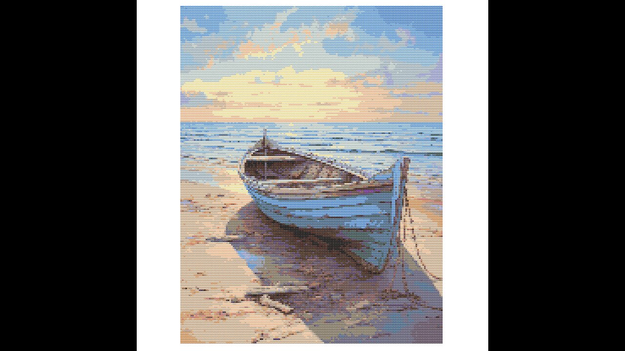 BEACH BOAT Cross Stitch Pattern by Welovit Cross Stitch | welovit.net | #welovit #welovitcrossstitch
