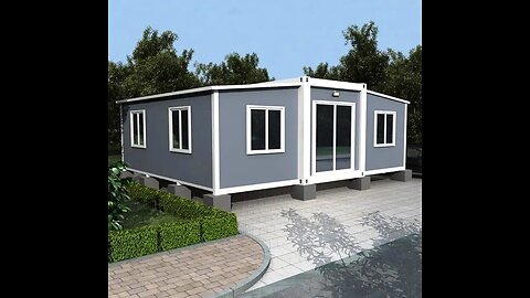 Portable Prefabricated Tiny Home 20x20ft, Mobile Expandable Plastic Prefab House for Hotel, Booth, Office, Guard House, Shop, Villa, Warehouse, Workshop (with Restroom)