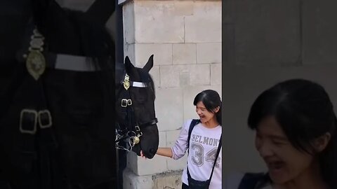 ouch here hand is in the mouth #horseguardsparade