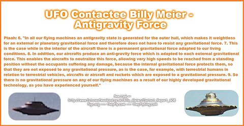 Billy Meier UFO Contact Reports - Gravity & Anti Gravity