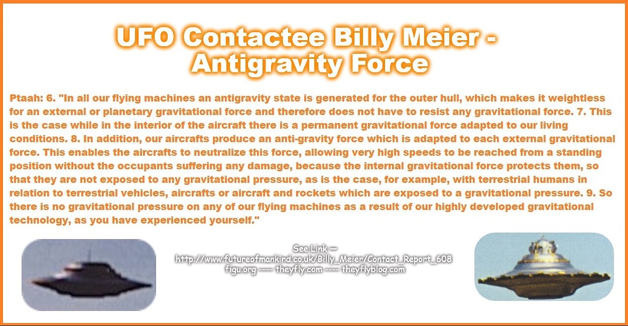 Billy Meier UFO Contact Reports - Gravity & Anti Gravity