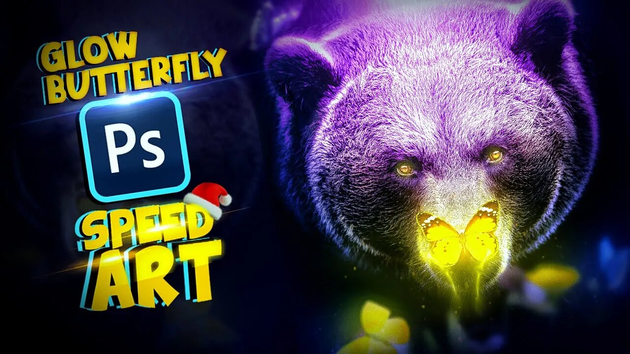 GLOW BUTTERFLY - How I created this using Photoshop. #photoshop #mrhires #krampahwilson #borisfx