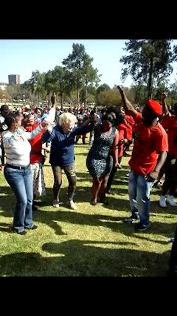 WATCH: EFF members dance with white gogo at Union Buildings (426)