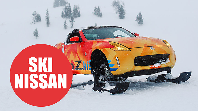 Nissan transform convertible sports car into the ultimate snowmobile