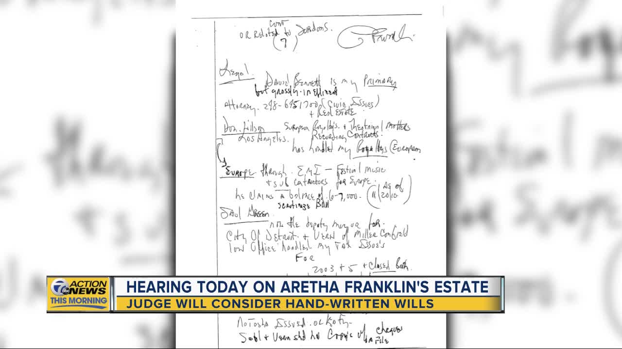 Judge to consider Aretha Franklin's handwritten wills