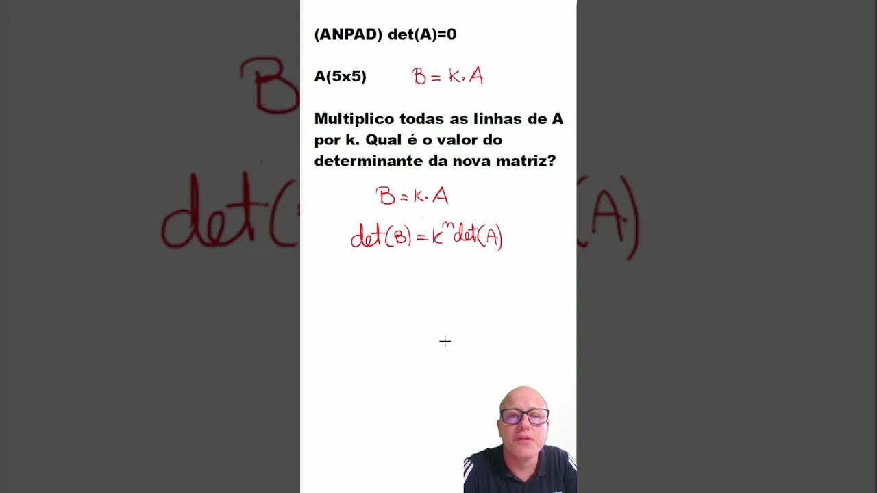 Resolva Rápido: Propriedades de Determinantes #ANPAD #Shorts