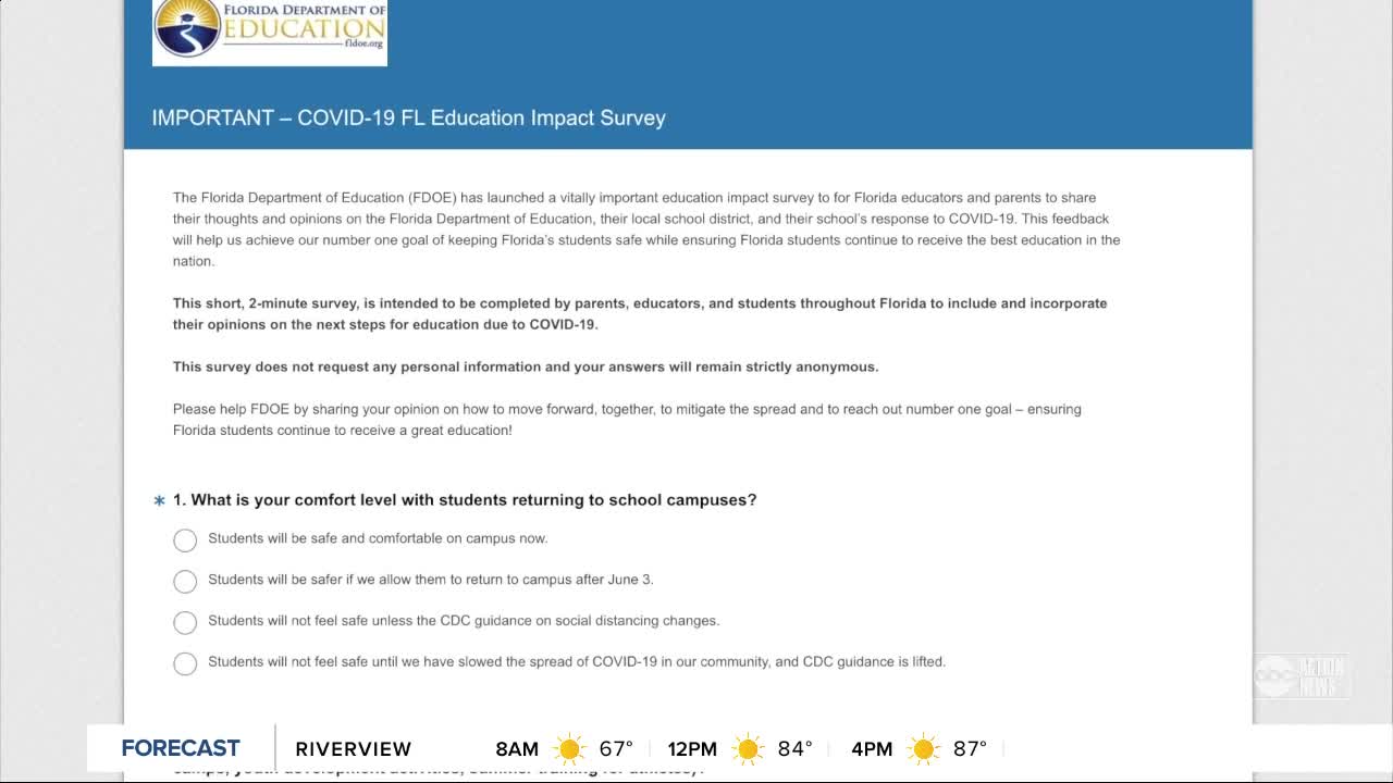 Florida Department of Education looking for parent feedback on summer programs, starting school year