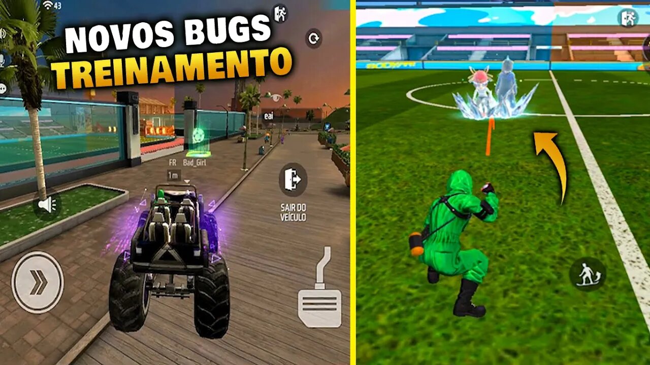 TOP 8 NOVOS BUGS DO FREE FIRE NO MODO TREINAMENTO DEPOIS DA NOVA ATUALIZAÇÃO