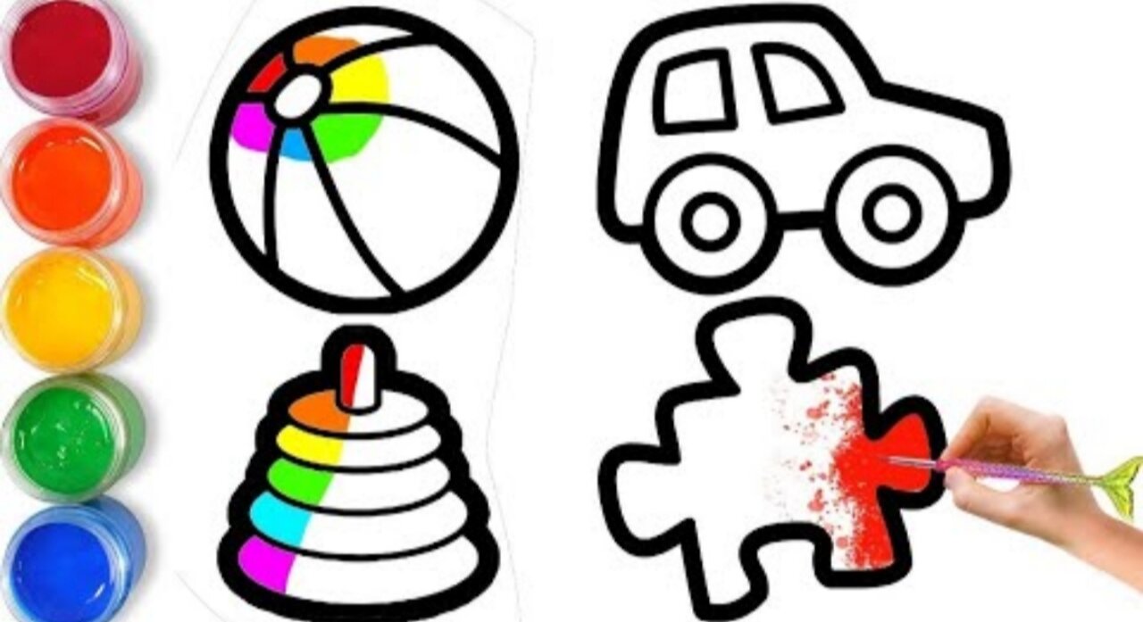 How to Draw easy kids toys for Kids Step by Step