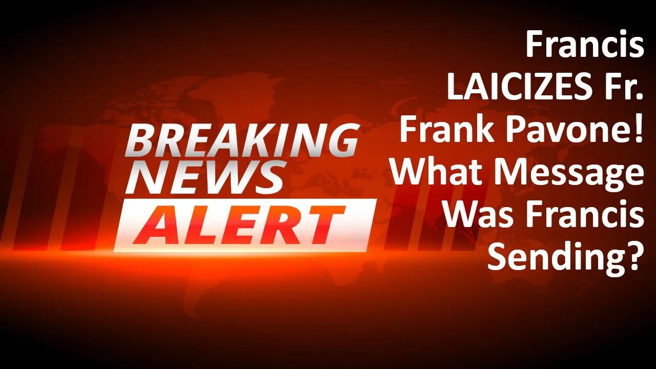 BREAKING: Fr. Frank Pavone CANCELLED BY FRANCIS! What Message Does This Send To The Church?