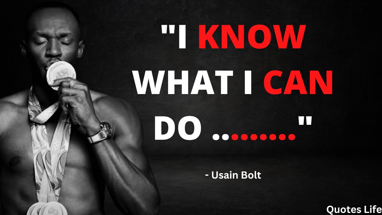 Usain Bolt: Fastest Man in the World Tells Us What Motivates Him. Athletes Quotes.