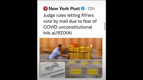 🚨 BREAKING: Mail In Ballots Ruled Unconstitutional In New York!