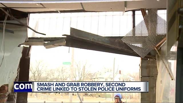 Smash & grab connected to theft of cop uniforms