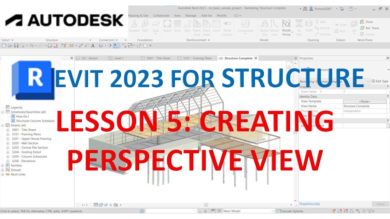 REVIT 2023 STRUCTURE: LESSON 5 - CREATING PERSPECTIVE