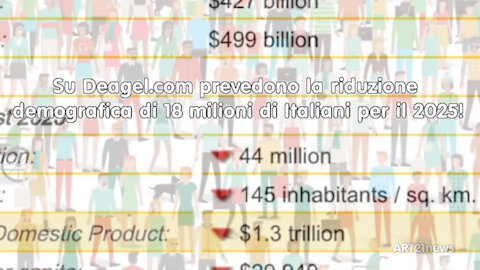 Su Deagel.com prevedono la riduzione demografica di 18 milioni di Italiani per il 2025!