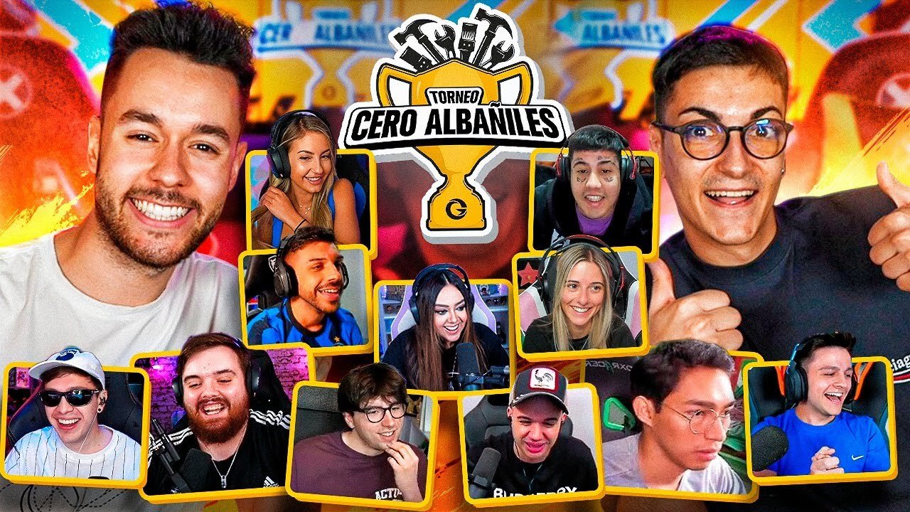 MEJORES MOMENTOS MI TORNEO de FORTNITE "CERO ALBAÑILES" con Famosos - TheGrefg