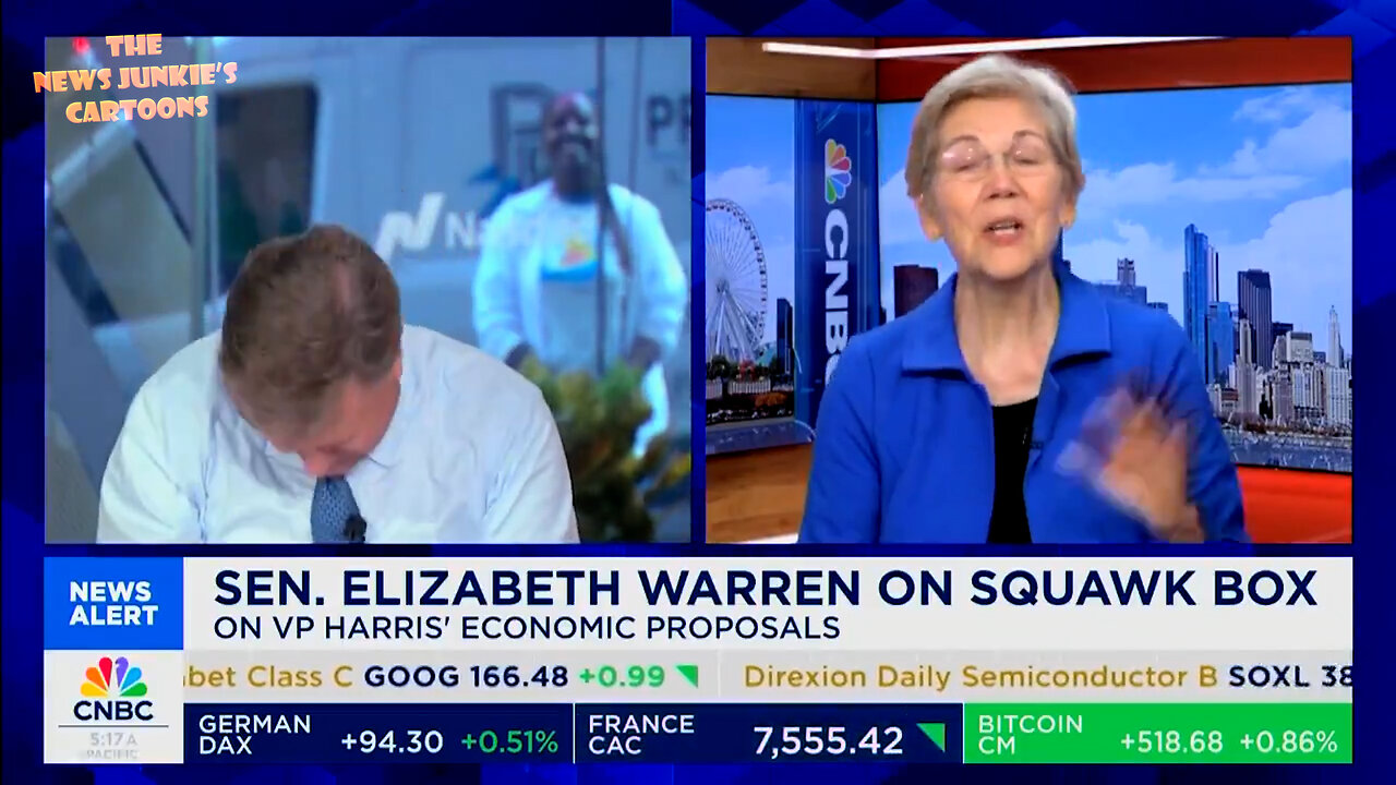 Democrat Warren tries to defend Kamala's Soviet-style price control scheme — but can't handle any criticism. CNBC host: "This is the way you never lose an argument because nobody can ever say anything back to you, Senator."