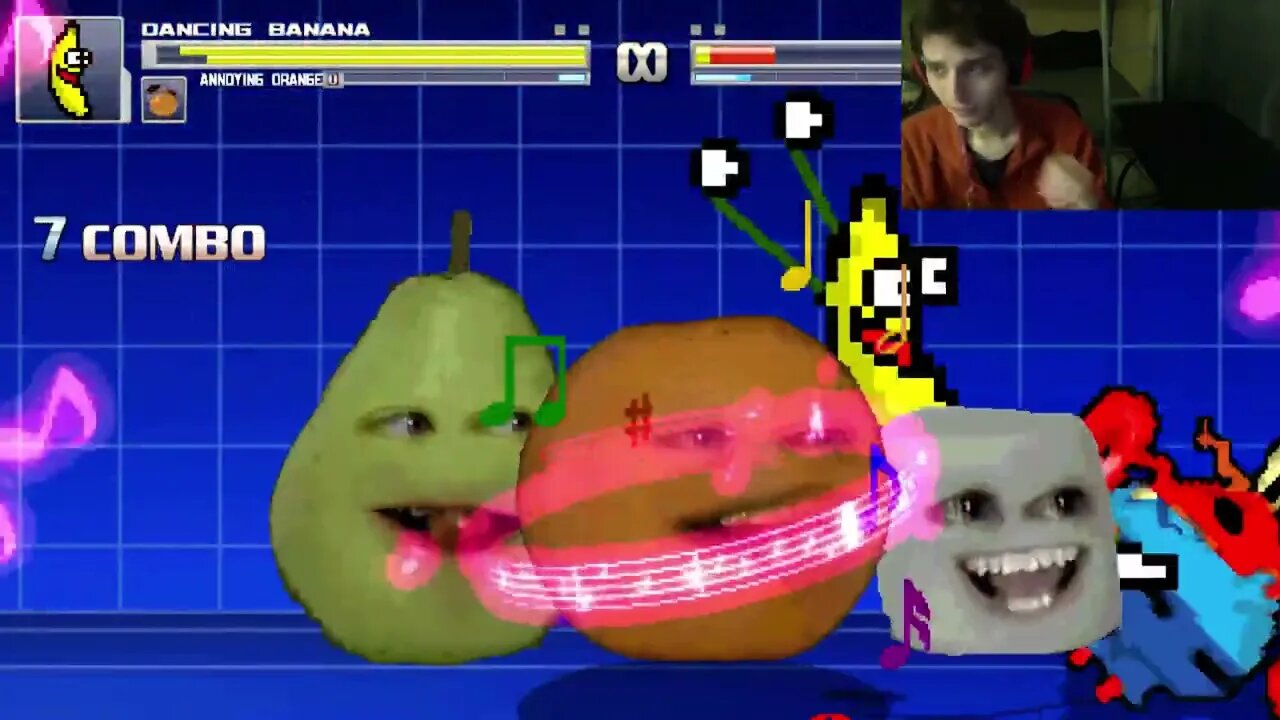 Fruit Characters (Annoying Orange And Dancing Banana) VS Mr. Krabs In An Epic Battle In MUGEN