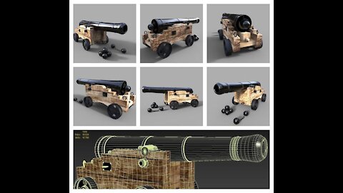 Naval cannon 3d model