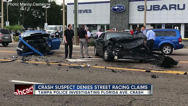 Alleged street racer who hit innocent driver claims he wasn't racing another car