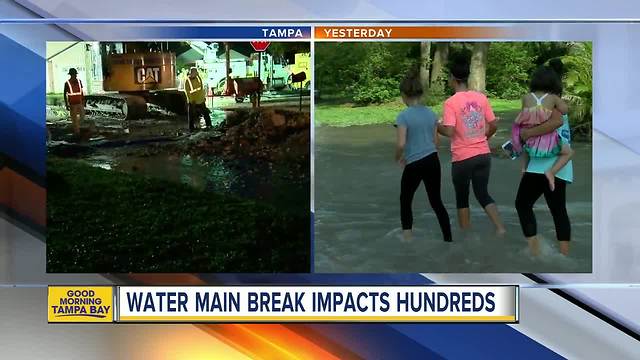 Massive water main break closes portion of N. Rome Avenue in Tampa