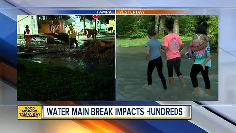 Massive water main break closes portion of N. Rome Avenue in Tampa