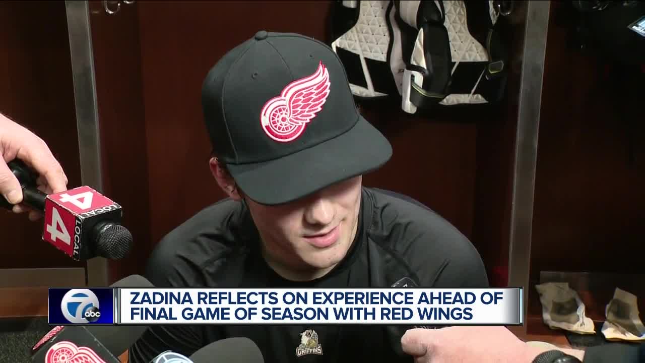 Zadina reflects on experience in NHL ahead of final game this season with Red Wings