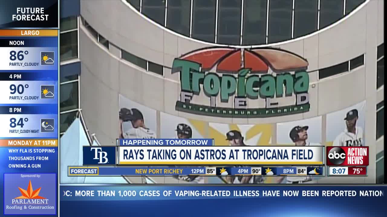 Rays taking on Astros at Tropicana Field on Monday