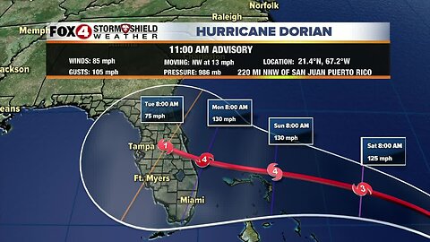 Hurricane Dorian -- 11am Thursday update