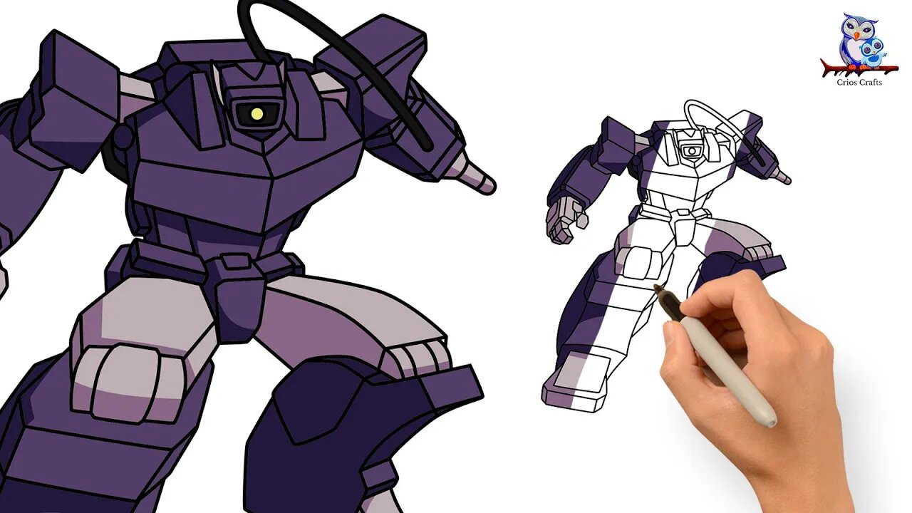 How to Draw Shockwave G1 - Transformers