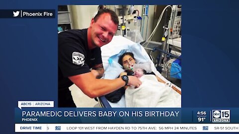 Paramedic delivers baby on his own birthday