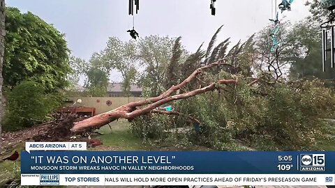 Gilbert neighborhood cleaning up after monsoon storm